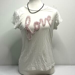 Victorias Secret LOVE Vintage Full Length  Baby Tee Size Small